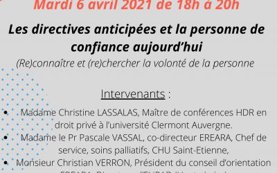 Cyber’éthique du 06/04/2021 : “Les directives anticipées et la personne de confiance aujourd’hui”